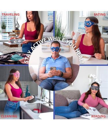 Ergo Gel Bead Eye Therapy Mask - Hot Cold Compress for Puffy Eyes, Headaches, Sinus - Reusable Cooling Face Mask for Dry Eyes and Dark Circles (Pink) - Buy Online on GoSupps.com