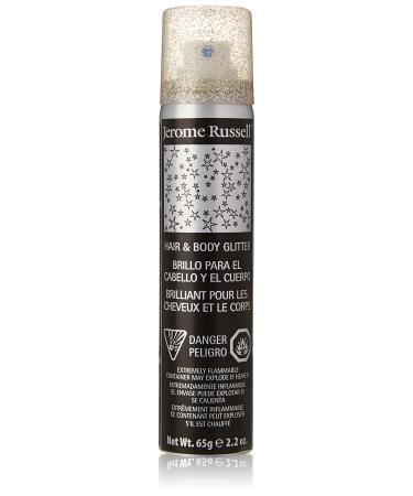Jerome Russell Hair and Body Glitter Spray  Silver  2.2 Fluid Ounce