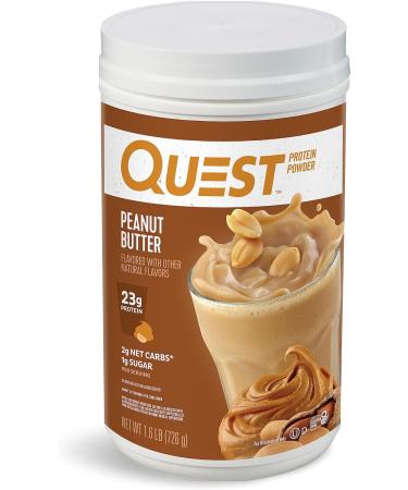Quest Nutrition Vanilla Milkshake Protein Powder 24g of Protein 1g of Sugar 1.6 Pound 23 Servings & Peanut Butter Protein Powder 23g Protein 1g Sugar Low Carb Gluten Free - Buy Online on GoSupps.com