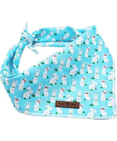 Lionet Paws Easter Dog Bandana Triangle Scarf for Small Medium & Large Dogs | Blue Rabbit Design - Buy Online on GoSupps.com