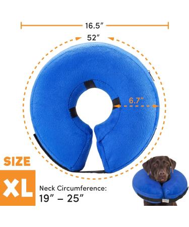 Bencmate Inflatable Recovery Collar for Dogs & Cats - Leak Protection Comfort & Visibility - X-Gro Blue (Neck: 18-25 cm) - Buy Online on GoSupps.com