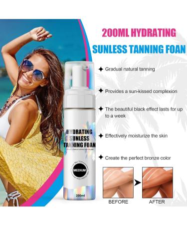 200 ml Hydrating Self-Tanning Foam Self Tan Foam Self Tanning Face and Body Natural Bronzer for a Rich Long Lasting Tan - Buy Online on GoSupps.com