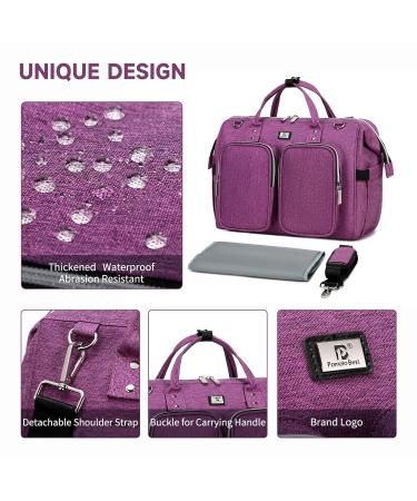 Pomelo Best Diaper Bag - Waterproof Diaper Pad 2 Stroller Hooks Adjustable Shoulder Strap | Multifunctional Travel Bag in Dark Purple - Buy Online on GoSupps.com