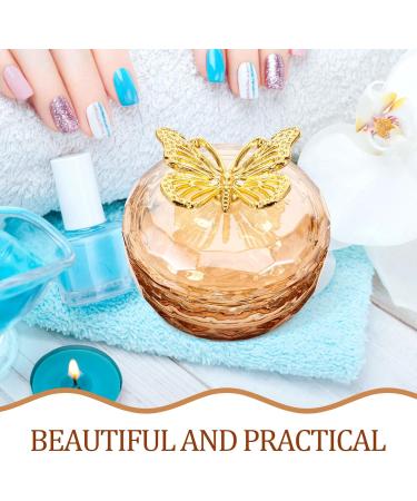 Baluue Dappen Dish Golden Apple Shaped Glass Crystal Dappen Dish Cup Nail Art Liquid Powder Nail Crystal Bowl with Butterfly Top Lid for Nail Art Manicure - Buy Online on GoSupps.com