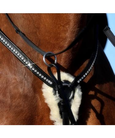 Tysons Breeches 5 Point Breastplate - Halla Lambskin Rhinestone Glitter Leather (Black X Full) | International Shipping Available - Buy Online on GoSupps.com