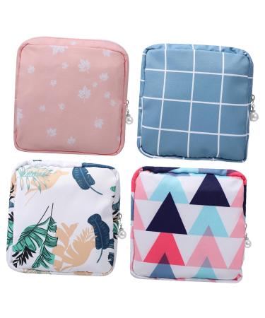 Nolitoy 4 pieces Storage bags for women's bandages Hygiene bags for women's products Feminine product bag set for storage bags for women's bandages High capacity package cotton
