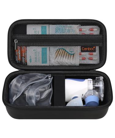 Canboc Hard Travel Case for Portable Nebulizer Machine for Adults and Kids Handheld Nebulizer Bag Mesh Pocket fit Medication or Other Essentials Black (Case Only)