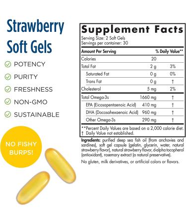 Nordic Naturals ProDHA 1000 Strawberry - 1000mg, 60 Softgels | Omega-3 Fish Oil Supplement - Buy Online on GoSupps.com