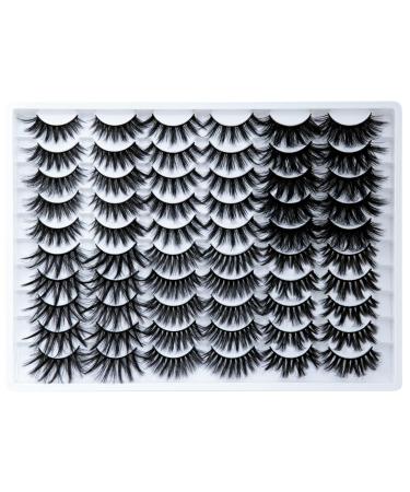 False Eyelashes Reusable 3D Faux Mink Lashes Fluffy Thick Natural Look Fake Eyelashes Handmade Wispy Soft Long Dramatic Eyelashes for Eye Makeup Eyelashes Extension (6 Styles 30 Pairs)