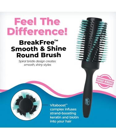 Wet Brush Smooth and Shine Round Brush - Ideal for Fine to Medium Hair - Effortless Blowouts with Minimal Breakage - Spiral Bristle Design for Smooth Styles - Buy Online on GoSupps.com