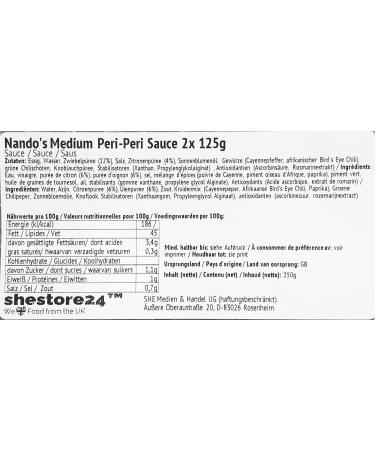 SHE Media Trade Nandos Peri Peri Medium Sauce 2X 125G - Buy Online on GoSupps.com