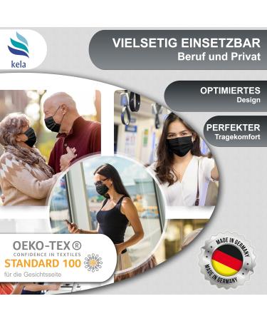 Kela OP Mask - 100 Black Medical Masks | Made in Germany | Oeko-Tex Certified | Premium Respiratory Protection | MNS Type IIR Disposable Masks (100 Pack) - Buy Online on GoSupps.com