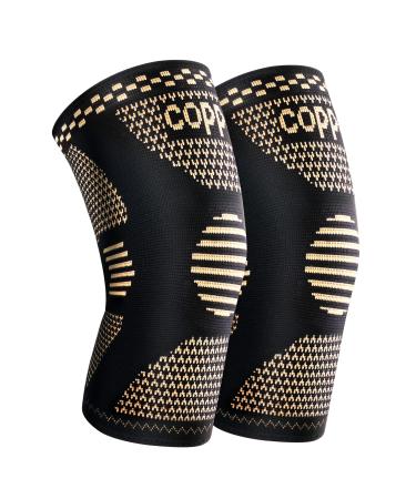 Copper Elbow Brace for Tendonitis and Tennis Elbow (1 Pair) - Elbow Compression Sleeve Support for Men & Women Weightlifting Workout Copper X-Large