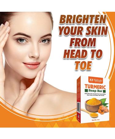Turmeric Soap Bar for Face & Body - Natural Skin Brightening & Even Tone Formula - Fade Scars, Sun Damage & Age Spots - 4 Oz Bar Soap for All Skin Types - Made in USA - Buy Online on GoSupps.com