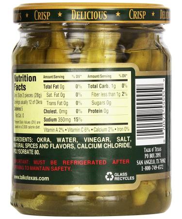 Talk O Texas Hot Okra Pickles 16 oz - Pack of 2 | Spicy 16 Fl Oz - Buy Online on GoSupps.com