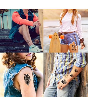 Hotoyannia 72 Sheets Tiny Temporary Tattoos: Realistic and Long Lasting Halloween Designs - Wolf, Lion, Tiger, Skull Tattoos - Buy Online on GoSupps.com