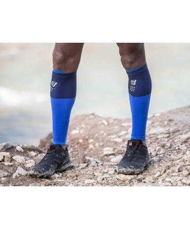 Compressport R2V2 Compression Calf Bandage - Ultra-Light Muscle Protection for Running Cycling Trail & Triathlon - Blue 34-38 - Buy Online on GoSupps.com