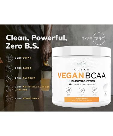 Ultra Clean Vegan BCAA Powder + Electrolytes (Peach Mango | 6G) - Sugar-Free BCAAs Amino Acids Supplement for Post Workout Recovery - Women/Men - Buy Online on GoSupps.com
