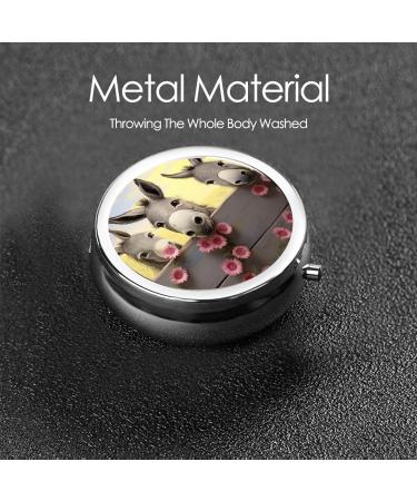 Buy Donkey and Flower Pill Box | Portable 3-Compartment Metal Pill Organizer for Vitamins | Cute Travel Pill Case for Purse & Pocket - Buy Online on GoSupps.com