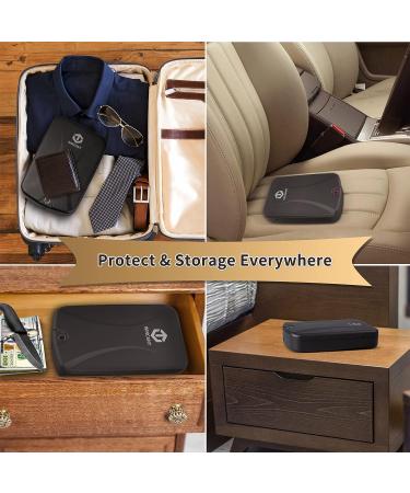 WINCENT Portable Biometric Gun Safe for Pistols - Quick Access Lock Box with Auto Open Lid, Fingerprints & Key - Travel Safe in Black - Buy Online on GoSupps.com