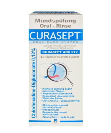 2 x Curasept ADS 212 mouthwash/ 0.12% chlorhexidine digluconate/ 200ml each/ PZN 04074194/ Without alcohol