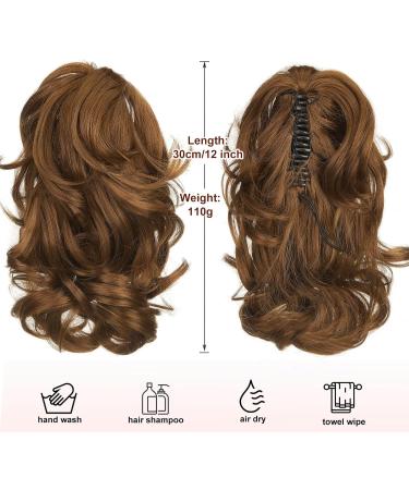 Dcbaboo Short Ponytail Extension Curly 12inch Claw Clip in Ponytail Hair Extensions Long Wavy Synthetic Pony tails Natural Wave One Piece Hairpiece Fake Ponytail for Women Light Auburn 12 inch 110g Light Auburn - Buy Online on GoSupps.com