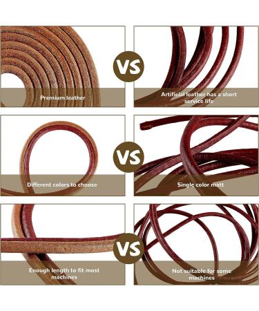 Sewing Machine Leather Belt Set - 4 Pieces 72 x 3/16 Inch with Hook | Universal Pedal Sewing Machine Replacement Parts and Accessories - Buy Online on GoSupps.com