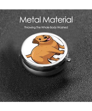 Funny Dachshund Dog Round Pill Box | 3 Compartment Mini Portable Travel Medicine Organizer - Buy Online on GoSupps.com