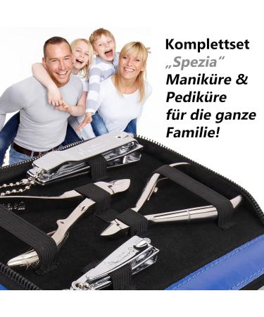 Buy Three Swords Germany 10-Piece Manicure Set 'Spezia' - Blue Artificial Leather Case | Nail Scissors Skin Scissors Nail Pliers & More - Buy Online on GoSupps.com