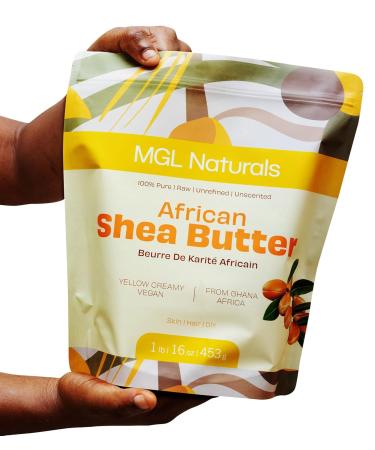 Unrefined African Shea Butter Yellow - 100% Pure Raw Vegan Organic | 1 lb Moisturizing Cream for All Skin & Hair Types - Buy Online on GoSupps.com