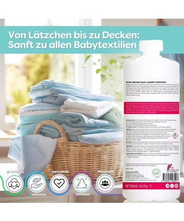 Buy Organic Detergent - Ecocert Certified Eco-Friendly Perfume-Free Vegan & Hypoallergenic for Baby Clothing - 30 Loads - Buy Online on GoSupps.com