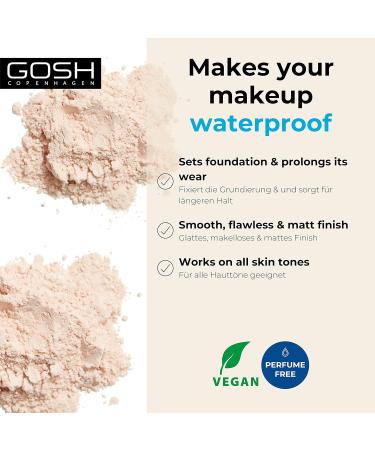 Gosh Waterproof Setting Powder | Long-lasting Finishing Powder for All Skin Tones | Matte Vegan & Wipe-proof Makeup Fixer - Buy Online on GoSupps.com