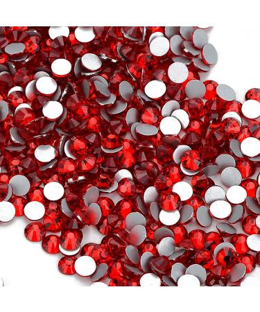 Towenm Glass Flatback Rhinestones Siam Red 6.5mm SS30 - 200PCS | Craft, Clothes, Nail, Face Art | Non Hotfix Round Crystals - Buy Online on GoSupps.com