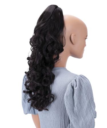 CAISHA 50 cm hair braid sarah hair part with butterfly clamp ponytail hair extension voluminous wavy chocolate brown h61 chocolate brown #4 h61