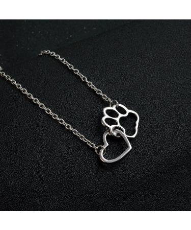 Fuqimanman 2020 Gold Silver Paw Print Necklace - Unique Heart Pendant for Pet Lovers - Buy Online on GoSupps.com