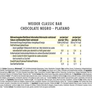 Weider Classic Protein Bar Dark Chocolate 24 Bars - Buy Online on GoSupps.com