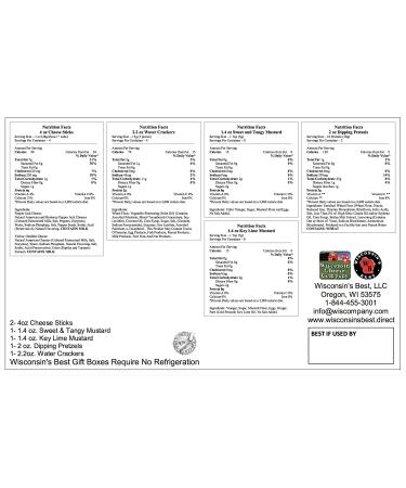 Wisconsin's Best Cheese Company Specialty Gift Basket - Cheddar Crackers, Pretzels, Mustard | Perfect for Entertaining, Charcuterie, Christmas Gifts & Business - Buy Online on GoSupps.com