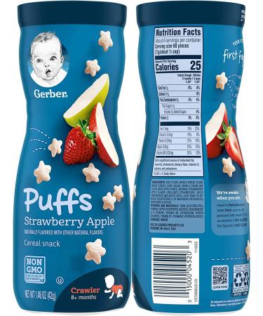 Gerber Puffs Cereal Snack Variety Pack - Apple Cinnamon, Blueberry, Strawberry Apple - 1.48 oz Each (Pack of 3) - Buy Online on GoSupps.com