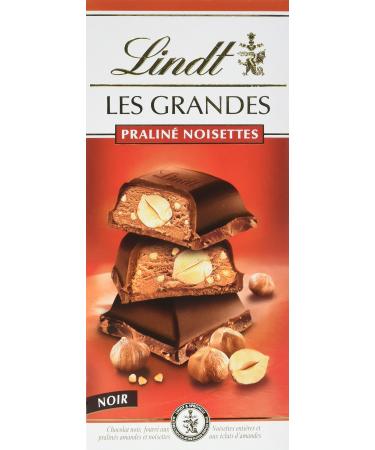 Lindt Les Grandes Praliné Noir Noisettes 225 g - Lot de 3