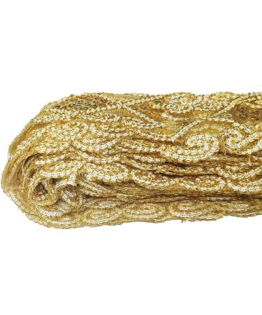Levylisa 10 Yards Gold Beaded Lace Trim Sequins Mesh Ribbon Applique - Sewing Craft Supplies - Buy Online on GoSupps.com