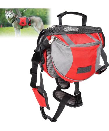VINGVO Hound Dog Saddle Backpack Nylon Material Wide Reflective Strip Wear Well Adjustable Dog Saddle Bag for Small Dogs for Medium Dogs for Large Dogs(red M) - Buy Online on GoSupps.com