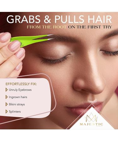 Majestic Bombay Point Tweezer for Women and Men - Precision Surgical Tweezers for Facial, Brow, and Ingrown Hair Removal - Best Tweezers for Chin Hair - Buy Online on GoSupps.com