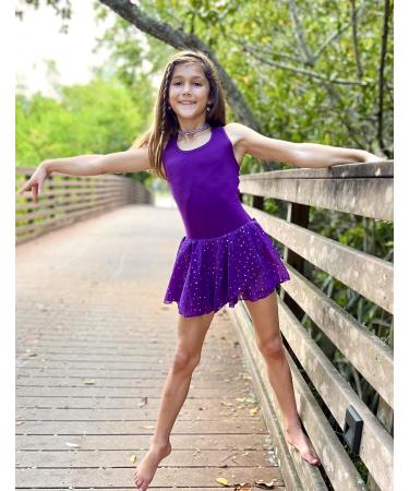 Zaclotre Girls Gymnastics Leotard - Criss Cross Strap Shiny Ballet Dance Dress - Dark Purple (6-7 Years) - Buy Online on GoSupps.com