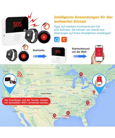Chunhee WiFi Emergency Button for Seniors - All-in-One Emergency Alert System with Arm Band & Receiver - Ideal for Disabled and Elderly Patients - Buy Online on GoSupps.com