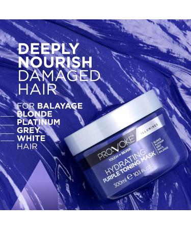 PROVOKE Touch Of Silver Hydrating Purple Toning Hair Mask 300ml - Brightens Blonde, Platinum, White, Grey Hair | Nourishing Treatment for Damaged Hair - Buy Online on GoSupps.com