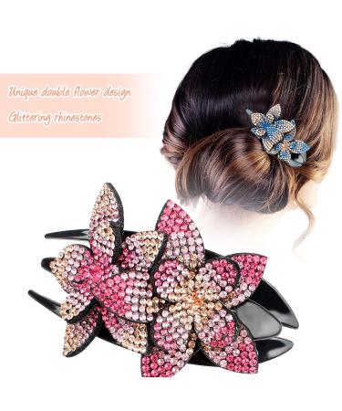 Haisheng 5-Piece Rhinestone Flower Hair Clips - Vintage Slipproof Hair Gripper & Pearl Hair Jewelry for Women & Girls - Perfect for Weddings & Styling - Buy Online on GoSupps.com