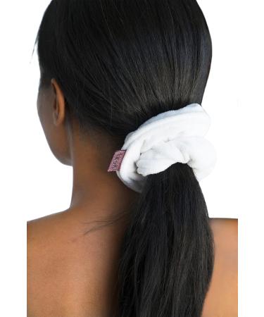 Kitsch Towel Scrunchie - Ultra Soft Microfiber Hair Ties for Women | Towel Scrunchies for Wet Hair | Large Scrunchies for Women's Hair | Sleepy Tie & Hair Tie Scrunchies for Girls, 2 pc (White)
