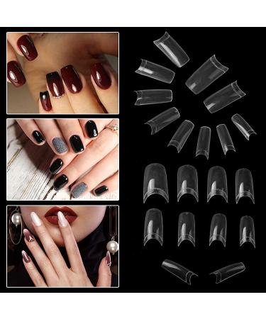 1500pcs Aethland Clear Nail Tips for Acrylic Nails | Half Cover False Nails Tips in 10 Sizes - Clear, Natural, White | Ideal for Nail Salons & DIY Nail Art - Buy Online on GoSupps.com