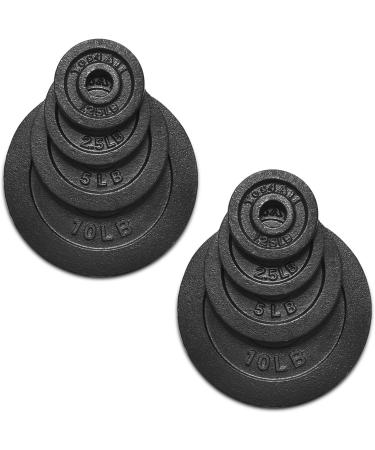 Yes4All 1.15-inch Cast Iron Weight Plates Set for Dumbbells O. Weight Plate 1.15 inch - 1.25 + 2.5 + 5 +10lbs - Pair