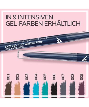 Manhattan Endless Stay Waterproof Gel Eyeliner - Deep Ocean 003 | Twist-Up Gel Eyeliner - 2.6g | International Shipping Available - Buy Online on GoSupps.com